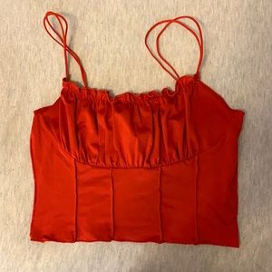 Princess Polly Red Cropped Tank Top